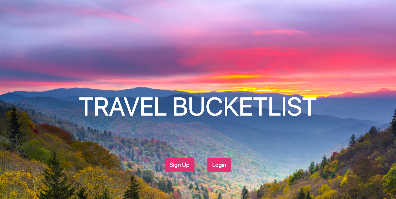 picture of Travel Bucket list homepage